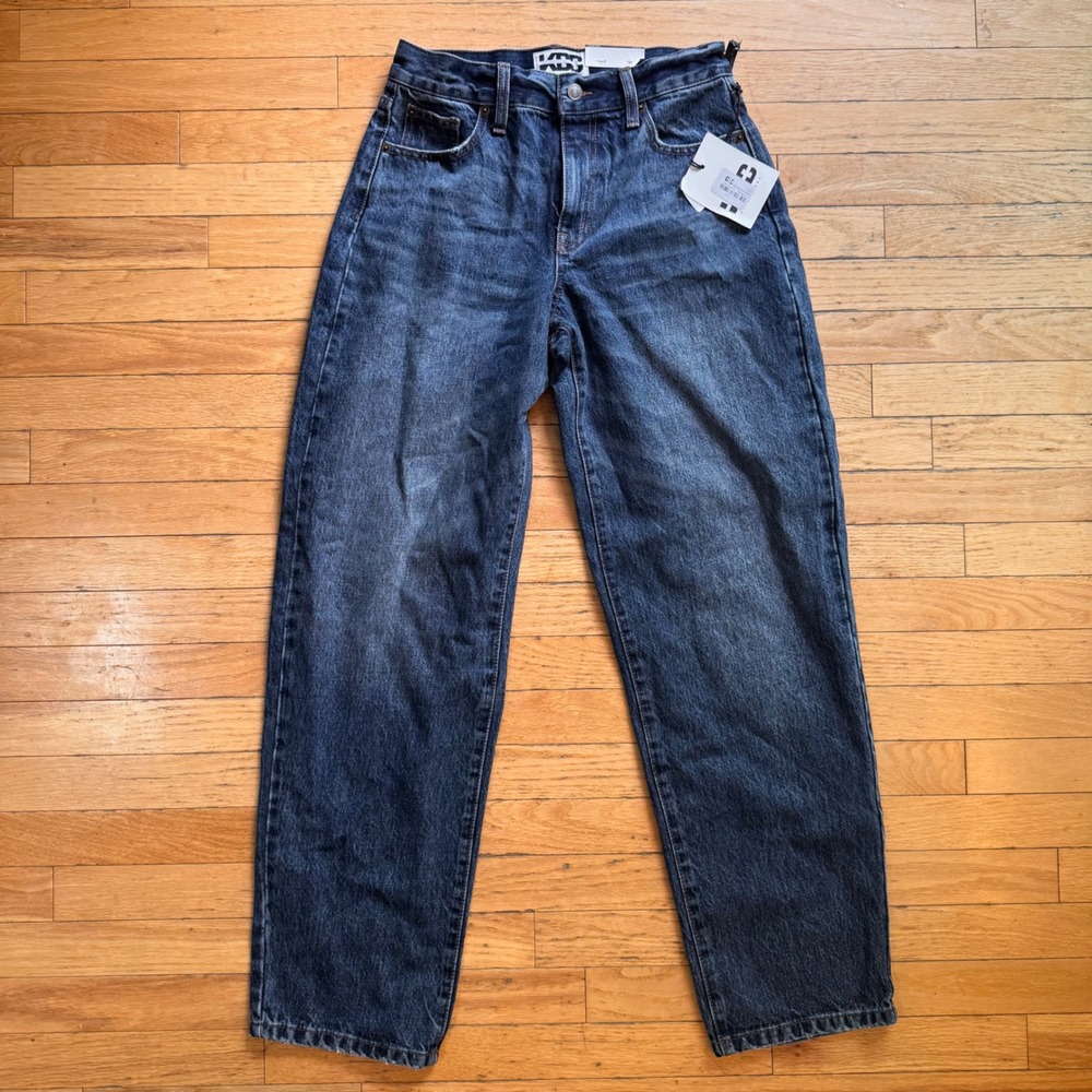 KBBB by Kahlana Women Blue Mid Rise Barrel Leg Jeans Size 0 NWT